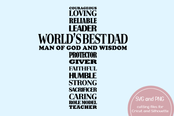 World's Best Dad: Man of God Cross for Father's Day